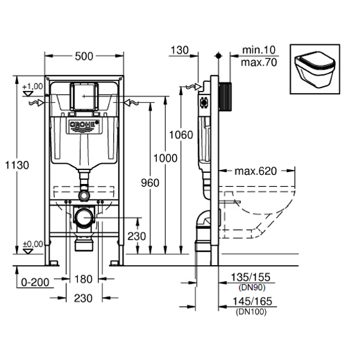 Инсталляция Grohe Rapid SL 38775001- купить в интернет-магазине Керасант