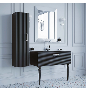 Тумба Vallessi Avantgarde Linea 80 черная-хром  (842-080-BCR)