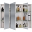 Зеркальный шкаф Dreja Prime 90 см, 3 дверцы, 6 стеклянных полок, белый Фото 2