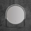 Зеркало Vallessi круглое с полочкой антрацит 80*90 (550/2) Фото 1
